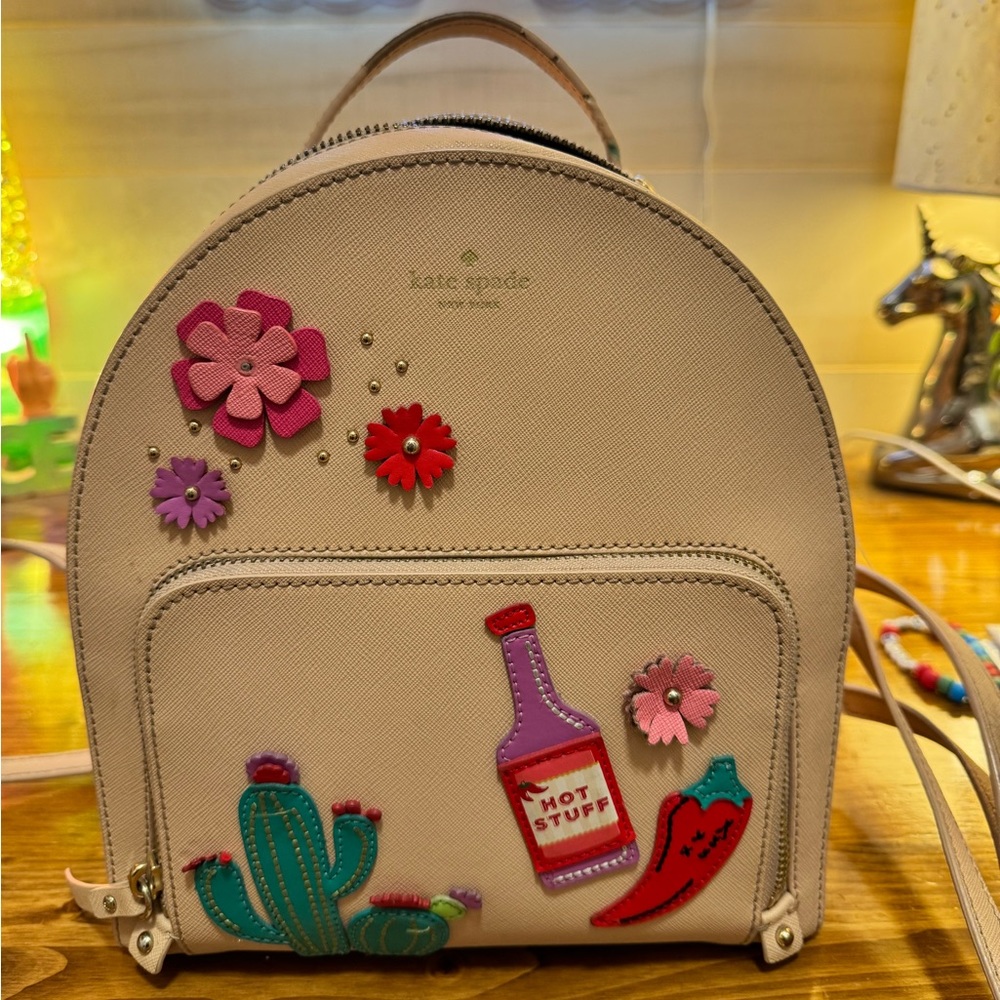 Kate Spade Pink Floral Embellished Mini Backpack